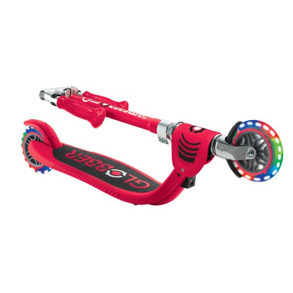 GLOBBER FLOW FOLDABLE JUNIOR LIGHTS - RED - Riding Scooters - Dawson Sports