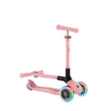 GLOBBER JUNIOR FOLDABLE LIGHTS SCOOTER - PASTEL PINK - Riding Scooters - Dawson Sports