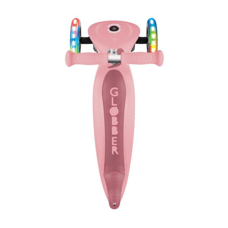 GLOBBER JUNIOR FOLDABLE LIGHTS SCOOTER - PASTEL PINK - Riding Scooters - Dawson Sports
