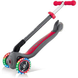 GLOBBER PRIMO FOLDABLE LIGHTS SCOOTER - RED/GREY - Riding Scooters - Dawson Sports