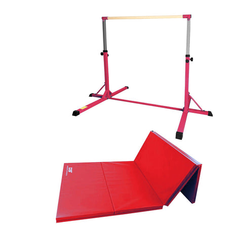 Gymnastics Horizontal Bar & Folding Mat SET - Bars & Balance Beams - Dawson Sports
