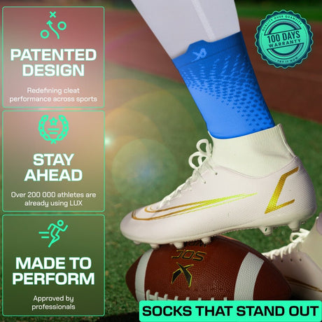 Lux Pro Cleat Performance Grip - Calf Sock - Blue - Socks - Dawson Sports