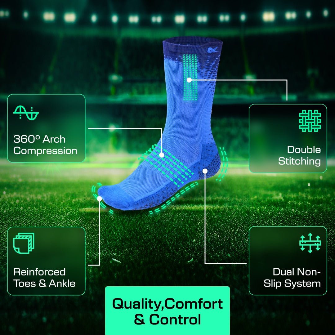 Lux Pro Cleat Performance Grip - Calf Sock - Blue - Socks - Dawson Sports