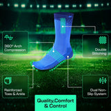 Lux Pro Cleat Performance Grip - Calf Sock - Blue - Socks - Dawson Sports