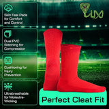 Lux Pro Cleat Performance Grip - Calf Sock - Red - Socks - Dawson Sports