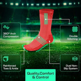 Lux Pro Cleat Performance Grip - Calf Sock - Red - Socks - Dawson Sports