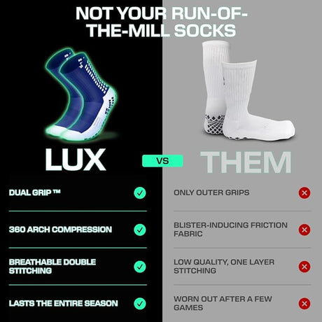 Lux Soccer Grip - Calf Sock - Blue - Socks - Dawson Sports