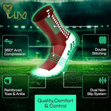 Lux Soccer Grip - Calf Sock - Red - Socks - Dawson Sports