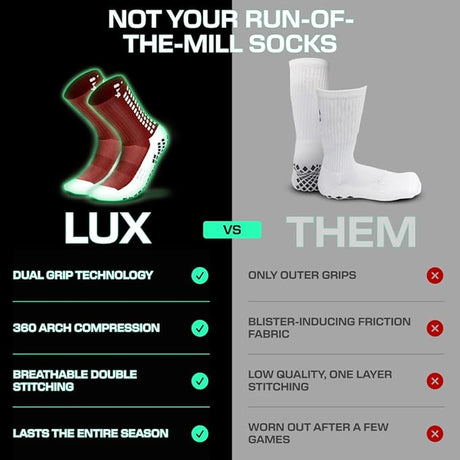 Lux Soccer Grip - Calf Sock - Red - Socks - Dawson Sports