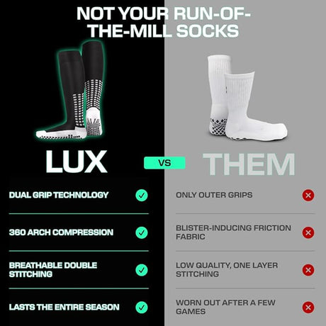 Lux Soccer Grip - Knee Sock - Black - Socks - Dawson Sports