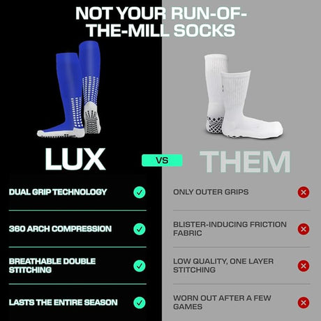 Lux Soccer Grip - Knee Sock - Blue - Socks - Dawson Sports