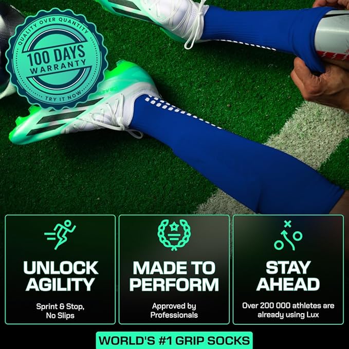 Lux Soccer Grip - Knee Sock - Blue - Socks - Dawson Sports