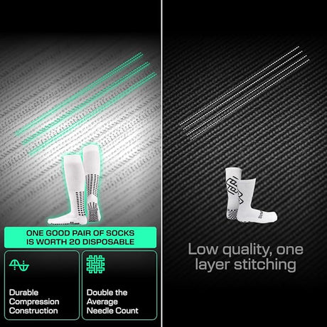 Lux Soccer Grip - Knee Sock - White - Socks - Dawson Sports