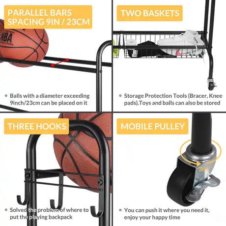 Mobile Ball Rack/Cart - Storage & Trolleys - Dawson Sports