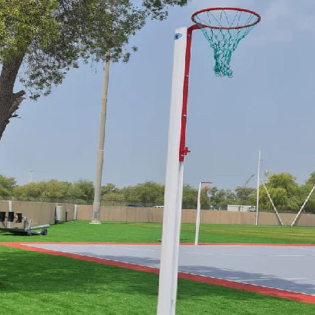 Movable Competition Netball Post with Adjustable Height - Each - Ring & Nets - Dawson Sports