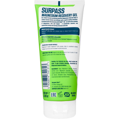 SURPASS MAGNESIUM RECOVERY GEL 200ml - Lotions & Moisturizers - Dawson Sports