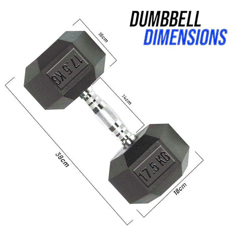 TP HEX Rubber Dumbbells (Pair) - Fitness - Dawson Sports