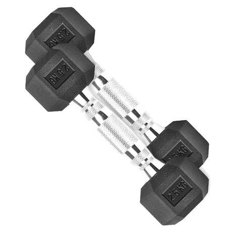 TP HEX Rubber Dumbbells (Pair) - Fitness - Dawson Sports