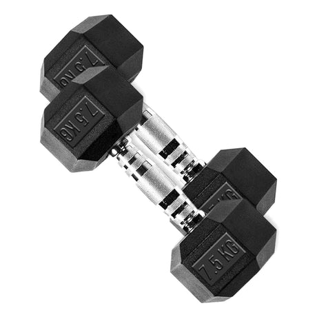 TP HEX Rubber Dumbbells (Pair) - Fitness - Dawson Sports