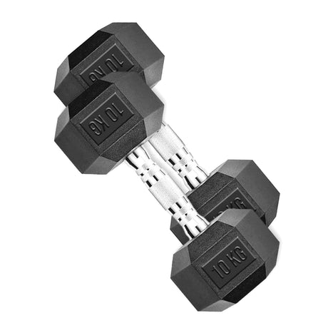 TP HEX Rubber Dumbbells (Pair) - Fitness - Dawson Sports