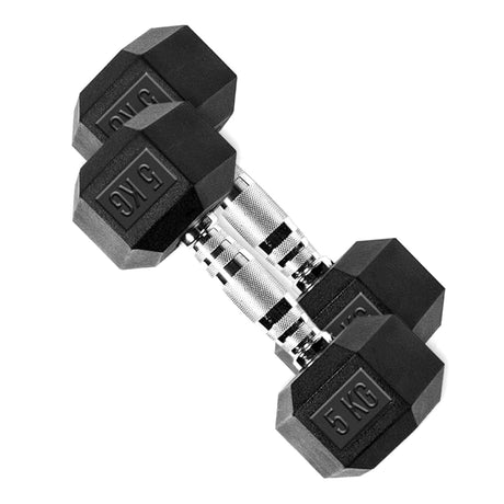 TP HEX Rubber Dumbbells (Pair) - Fitness - Dawson Sports