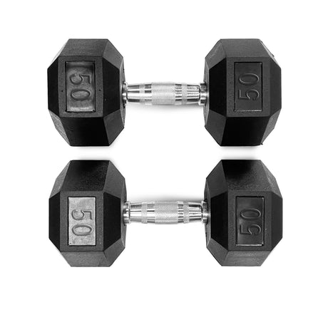TP HEX Rubber Dumbbells (Pair) - Fitness - Dawson Sports
