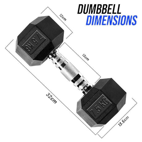 TP HEX Rubber Dumbbells (Pair) - Fitness - Dawson Sports