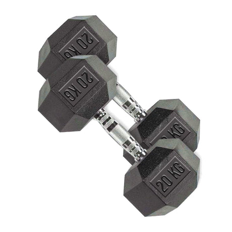 TP HEX Rubber Dumbbells (Pair) - Fitness - Dawson Sports