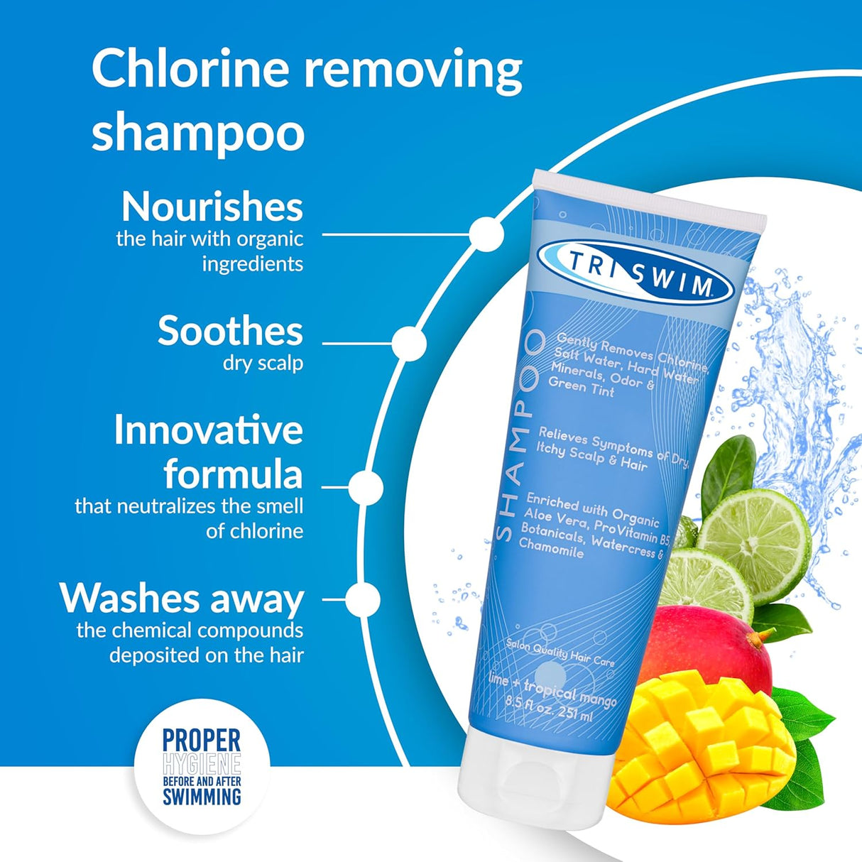 TRISWIM - HAIR SHAMPOO (Lime & Mango) 251ml - Hair Care - Dawson Sports