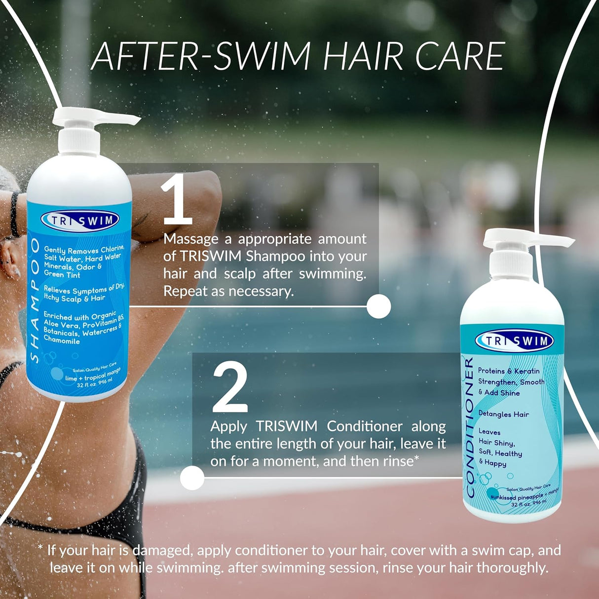 TRISWIM - HAIR SHAMPOO (Lime & Mango) 946ml - Body Wash - Dawson Sports