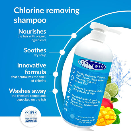 TRISWIM - HAIR SHAMPOO (Lime & Mango) 946ml - Body Wash - Dawson Sports
