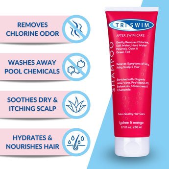 TRISWIM - HAIR SHAMPOO (Lychee & Mango) 250ml - Hair Care - Dawson Sports