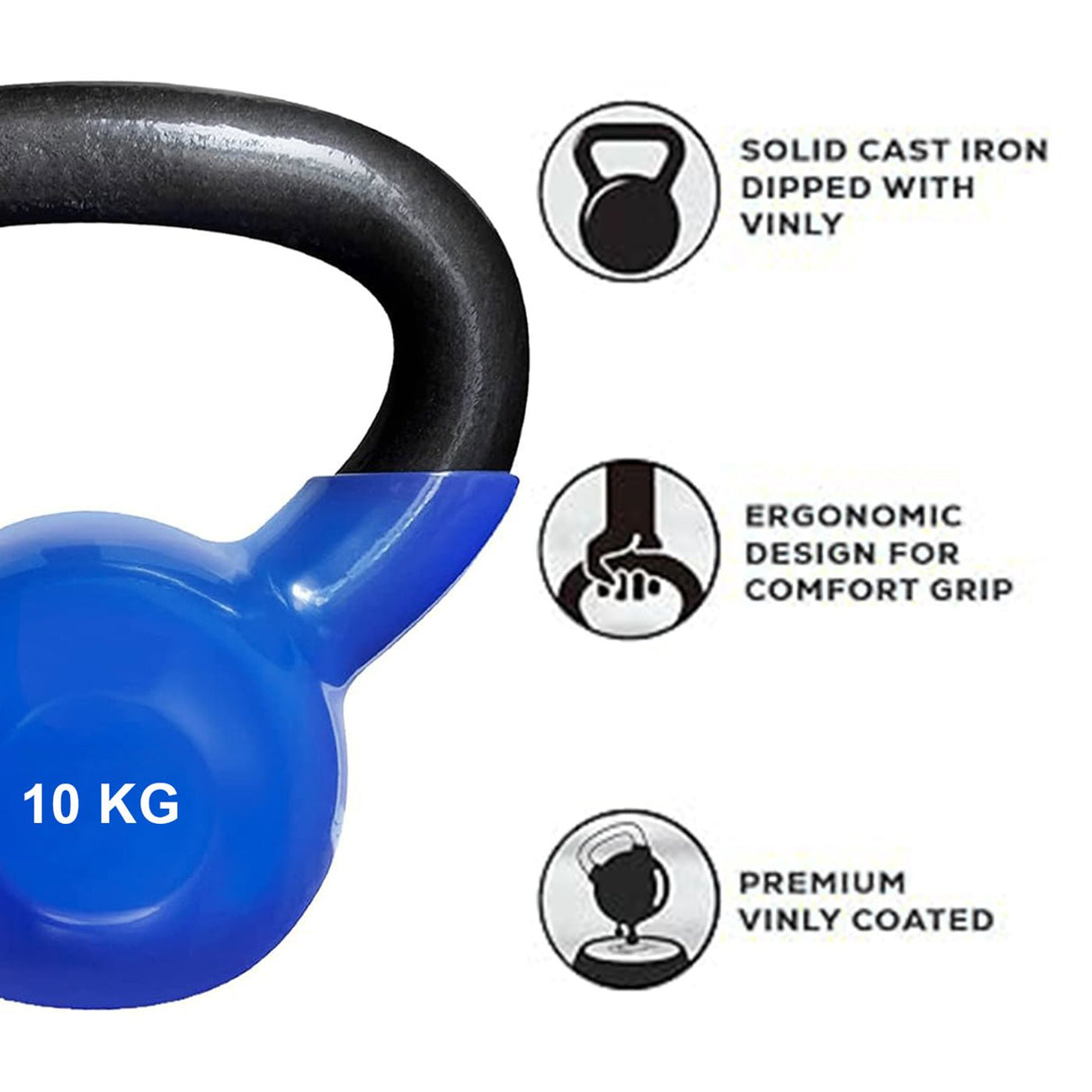 Vinyl Coated Cast Iron Kettlebell - Kettlebell - Dawson Sports