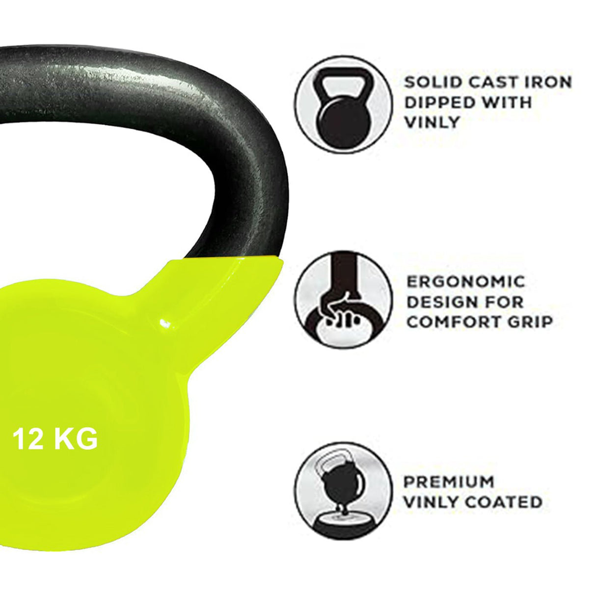Vinyl Coated Cast Iron Kettlebell - Kettlebell - Dawson Sports