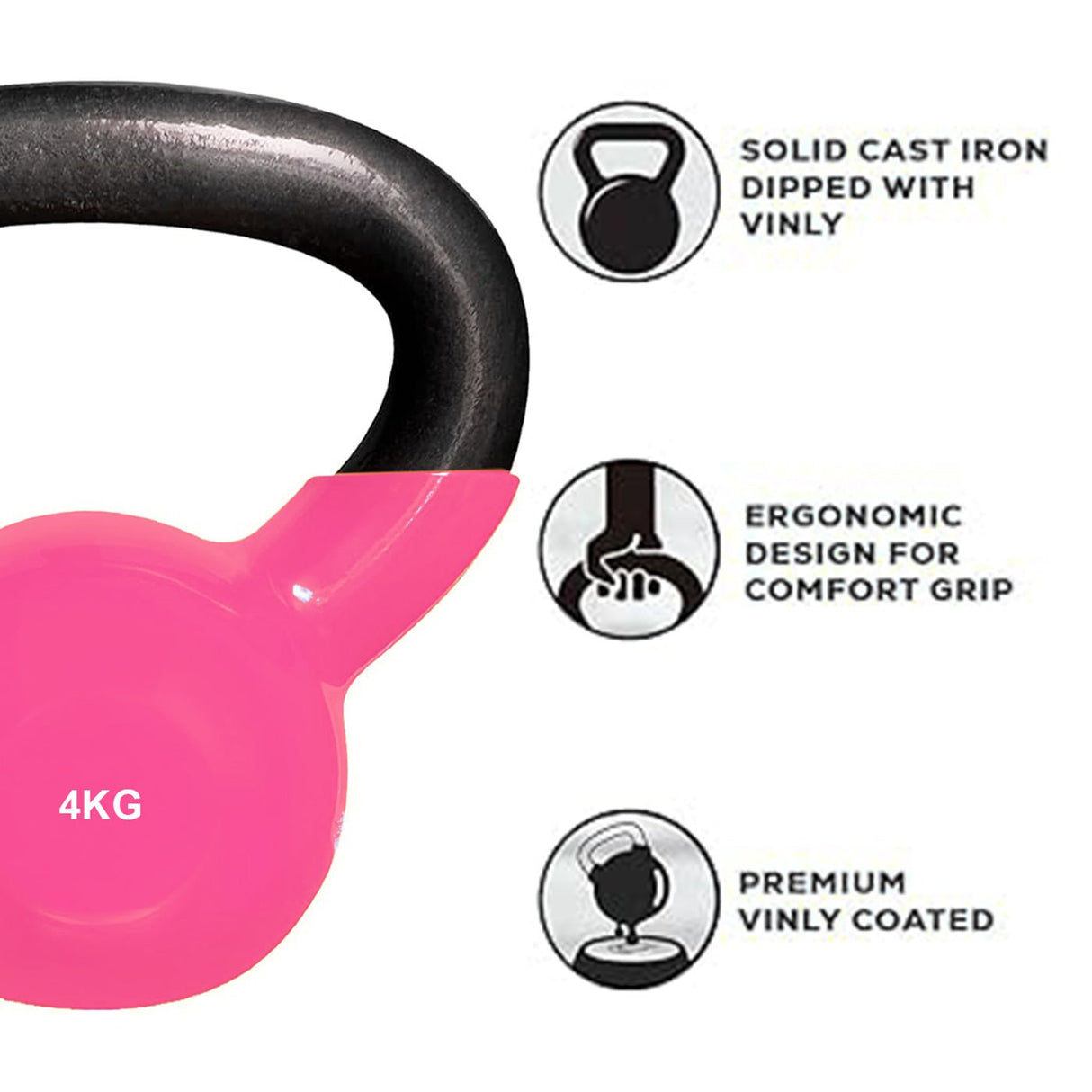 Vinyl Coated Cast Iron Kettlebell - Kettlebell - Dawson Sports