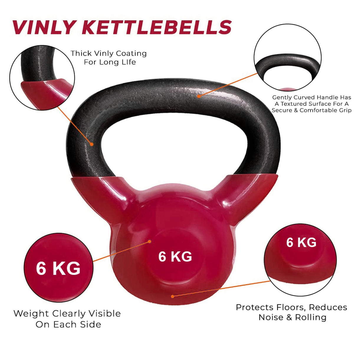 Vinyl Coated Cast Iron Kettlebell - Kettlebell - Dawson Sports