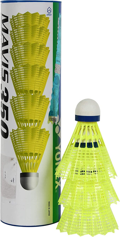 Yonex Mavis 350 Shuttlecock with Blue Cap (Yellow) - Shuttlecocks - Dawson Sports