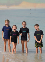 Kids Rashguard Sun Protectant T-Shirt - Black/Pink