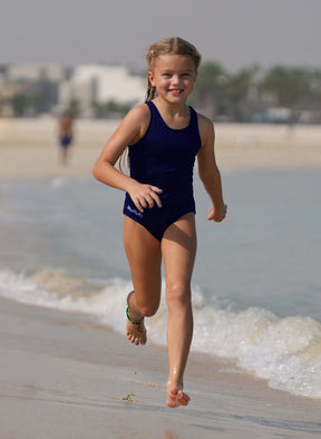 Girls Performance Racer Back Swimsuit – Navy - Swimming - Dawson Sports