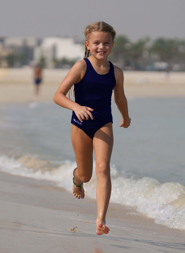 Girls Performance Racer Back Swimsuit – Navy - Swimming - Dawson Sports