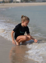 Kids Rashguard Sun Protectant T-Shirt - Black/Blue - Swimming - Dawson Sports