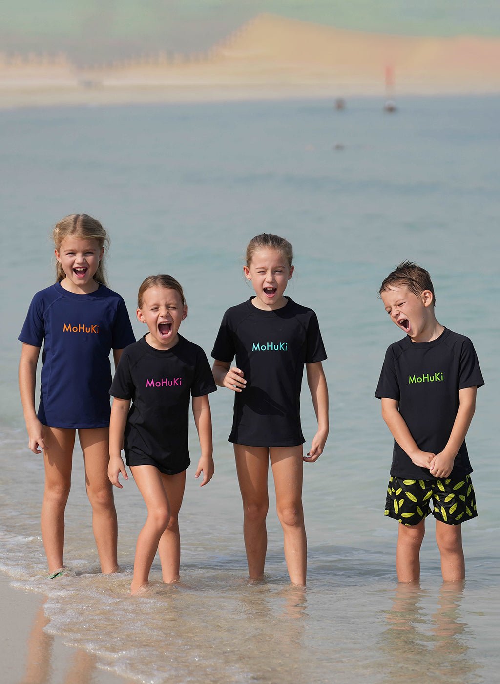 Kids Rashguard Sun Protectant T-Shirt - Black/Pink - Swimming - Dawson Sports