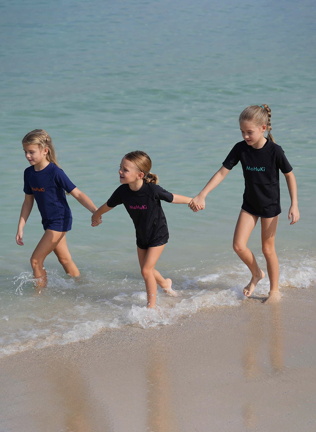Kids Rashguard Sun Protectant T-Shirt - Black/Pink - Swimming - Dawson Sports