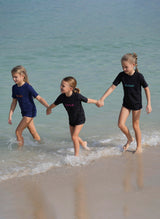 Kids Rashguard Sun Protectant T-Shirt - Black/Pink - Swimming - Dawson Sports