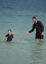 Mens Rashguard Sun Protectant Long Sleeve – Black - Swimming - Dawson Sports