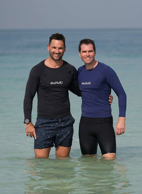 Mens Rashguard Sun Protectant Long Sleeve – Black - Swimming - Dawson Sports