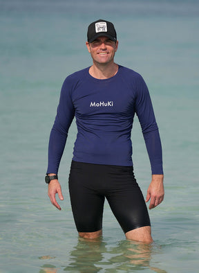Mens Rashguard Sun Protectant Long Sleeve– Navy - Swimming - Dawson Sports