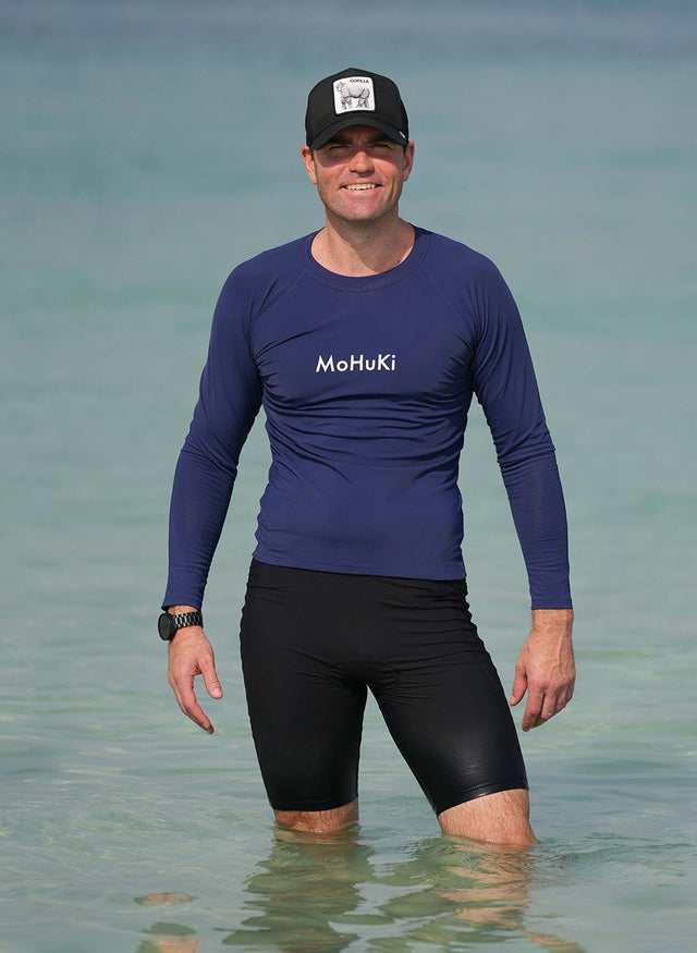 Mens Rashguard Sun Protectant Long Sleeve– Navy - Swimming - Dawson Sports