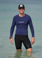 Mens Rashguard Sun Protectant Long Sleeve– Navy - Swimming - Dawson Sports