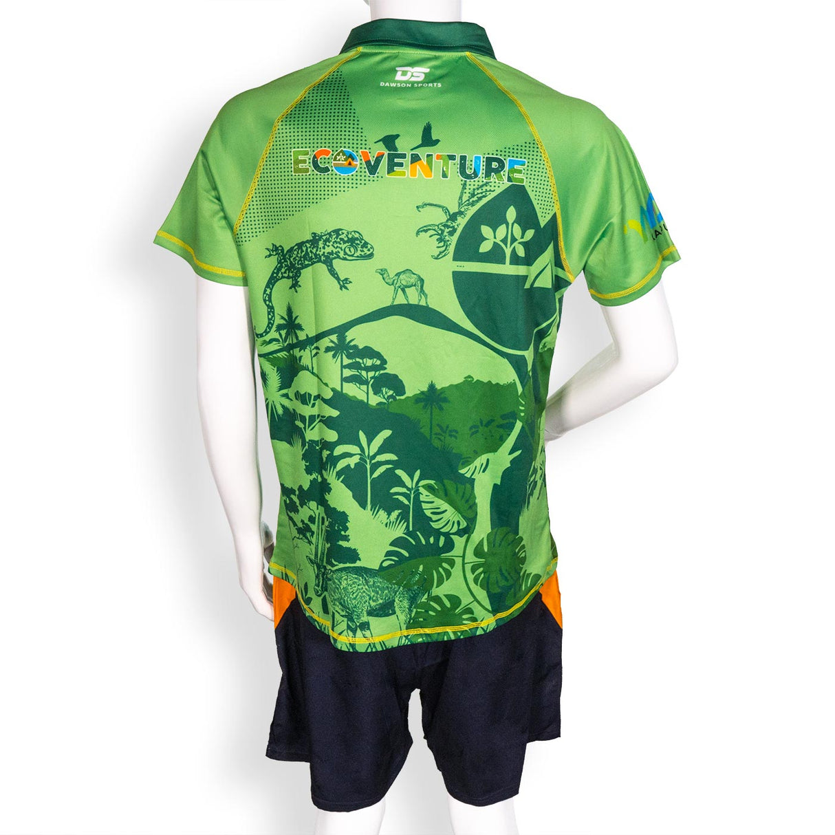 Green tropical print custom polo shirt bespoke sportswear UAE - Polo Shirts - Bespoke Apparel - Dawson Sports